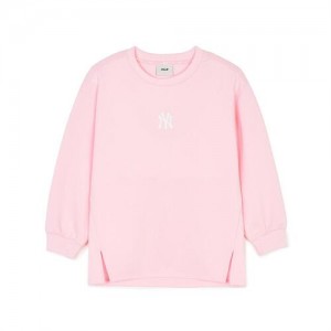 MLB Athleisure Long Sweatshirt Tops Pink | Australia_MLB41387