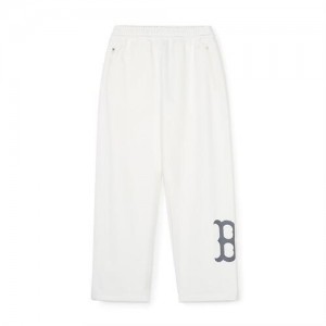 MLB Basic Big Logo 2way Track Pants Bottoms White | Australia_MLB45415