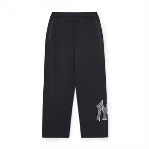 MLB Basic Big Logo 2way Track Pants Bottoms Black | Australia_MLB59800