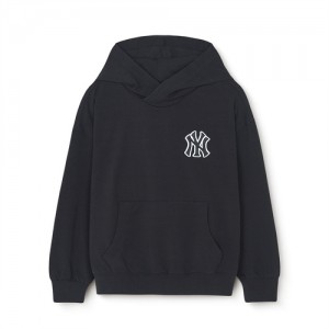 MLB Basic Big Logo Hoodie Tops Black | Australia_MLB52767