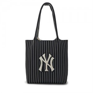 MLB Basic Big Logo Knit Tote Bags Black | Australia_MLB13430