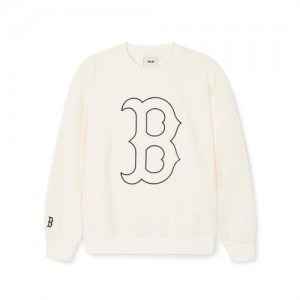 MLB Basic Big Logo Sweatshirt Tops White | Australia_MLB49842