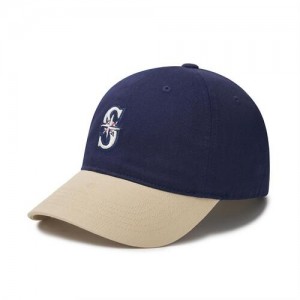 MLB Basic Color Block Unstructured Ball Baseball Caps Navy | Australia_MLB78911