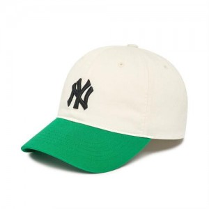 MLB Basic Color Block Unstructured Baseball Caps White / Green | Australia_MLB58809