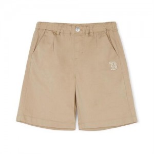 MLB Basic Cotton Woven Shorts Bottoms Beige | Australia_MLB54486