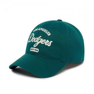 MLB Basic Cursive Logo Unstructured Baseball Caps Green | Australia_MLB47037