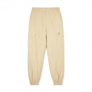 MLB Basic Gorpcore Cargo Track Pants Bottoms Beige | Australia_MLB16475