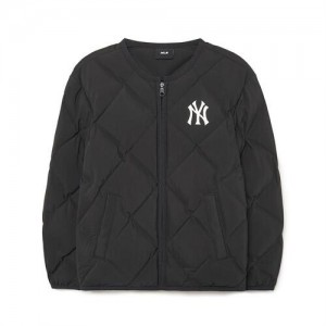 MLB Basic Light Tube Down Jumper Outerwear Black | Australia_MLB69287