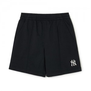 MLB Basic Medium Logo 7in Shorts Bottoms Black | Australia_MLB88779