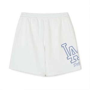 MLB Basic Mega Logo 9in Shorts Bottoms White | Australia_MLB27150