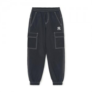 MLB Basic Nylon Jogger Pants Bottoms Black | Australia_MLB63663