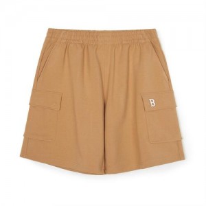 MLB Basic Small Cargo 9in Shorts Bottoms Beige | Australia_MLB36694