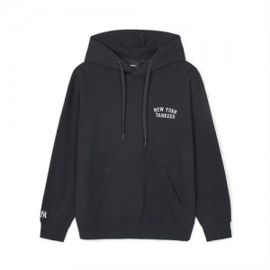 MLB Basic Small Lettering Overfit Hoodie Black | Australia_MLB17935