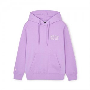 MLB Basic Small Lettering Overfit Hoodie Purple | Australia_MLB93178