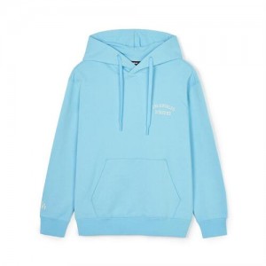 MLB Basic Small Lettering Overfit Hoodie Blue | Australia_MLB66347