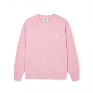 MLB Basic Small Lettering Sweatshirts Pink | Australia_MLB70852