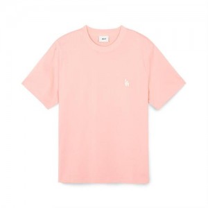 MLB Basic Small Logo T Shirts Pink | Australia_MLB42905