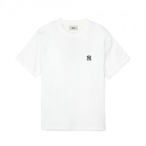 MLB Basic Small Logo T Shirts White | Australia_MLB61208