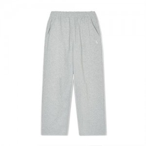 MLB Basic Small Logo Wide Pants Bottoms Grey | Australia_MLB48172