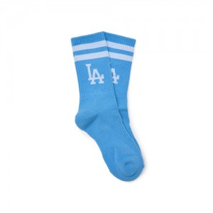 MLB Big Logo Stripe Socks Blue | Australia_MLB22529