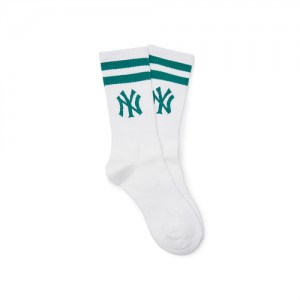 MLB Big Logo Stripe Socks White | Australia_MLB22903