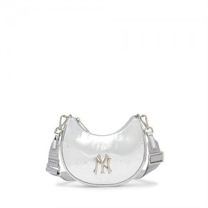 MLB Bling Bling Monogram Mini Crossbody Bags Silver | Australia_MLB38242