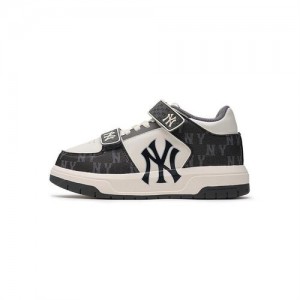 MLB Chunky Liner Mid Denim Monogram Junior Shoes Black | Australia_MLB70578