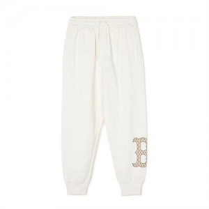 MLB Classic Monogram Big Lux Jogger Pants Bottoms White | Australia_MLB72226