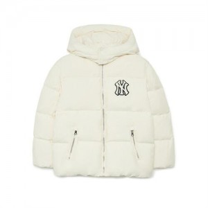 MLB Classic Monogram Down Jumper Outerwear White | Australia_MLB94401