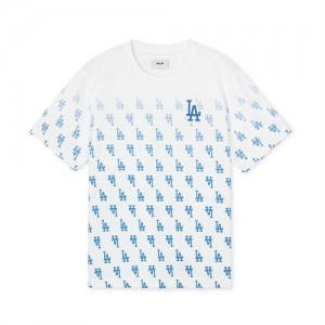 MLB Classic Monogram Gradation T Shirt Tops Blue | Australia_MLB36815