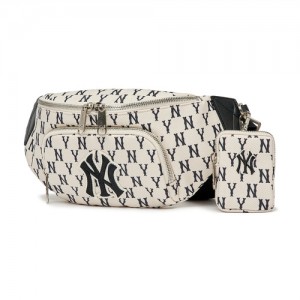 MLB Classic Monogram Hipsack Crossbody Bags White | Australia_MLB48676