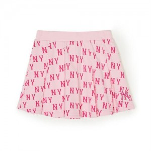 MLB Classic Monogram Pleats Skirt Bottoms Pink | Australia_MLB32036