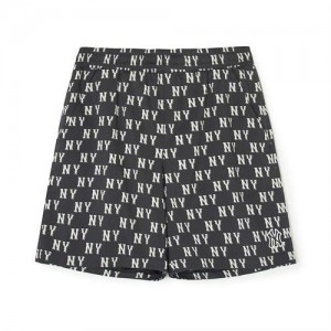 MLB Classic Monogram Print 7.5in Woven Shorts Bottoms Black | Australia_MLB66304