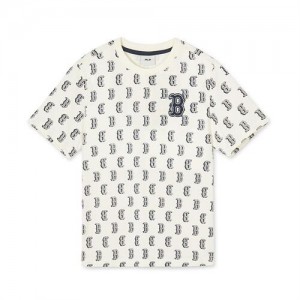 MLB Classic Monogram T Shirt Tops White | Australia_MLB52726