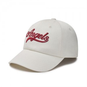 MLB Cursive Lettering Unstructured Baseball Caps White | Australia_MLB41577