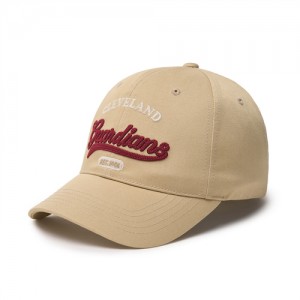 MLB Cursive Logo Unstructured Baseball Caps Beige | Australia_MLB18097