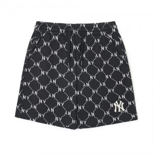 MLB Dia Monogram All Over Jacqaurd 7in Shorts Bottoms Black | Australia_MLB22072