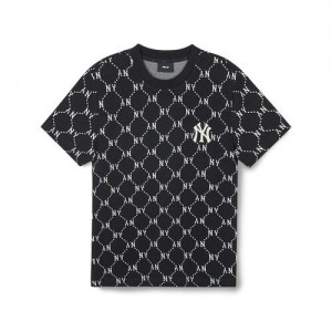 MLB Dia Monogram Jacquard T Shirts Black | Australia_MLB55589