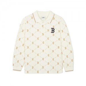 MLB Dia Monogram Pique T Shirt Tops White | Australia_MLB19265