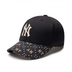 MLB Dia Monogram Point Sturctured Baseball Caps Black | Australia_MLB68608