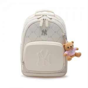 MLB Dia Monogram School Bag Accessories White | Australia_MLB86218