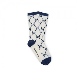 MLB Dia Monogram Skate Socks Accessories Navy | Australia_MLB17202