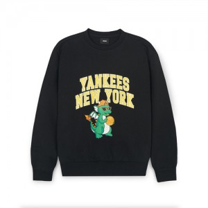 MLB Dragon Sweatshirt Tops Black | Australia_MLB98355