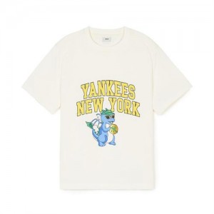 MLB Dragon T Shirt Tops White | Australia_MLB45326