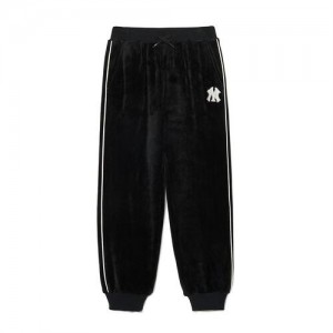 MLB Girl`s Basic Brushed Velour Sweatshirt Bottoms Black | Australia_MLB14558