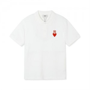 MLB Heart Comfortable Fit Polo T Shirts White | Australia_MLB48878