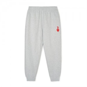 MLB Heart Logo Track Pants Bottoms Grey | Australia_MLB54845