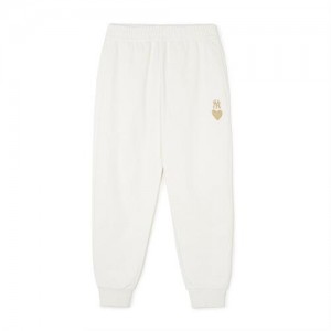 MLB Heart Logo Track Pants Bottoms White | Australia_MLB90328