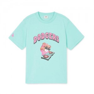 MLB Mega Bear Graphic T Shirt Tops Light Blue | Australia_MLB42022