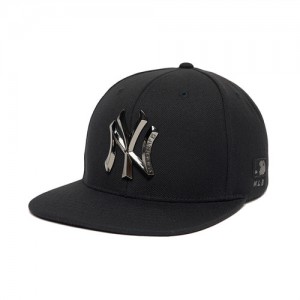 MLB Metal Logo Snapback Baseball Caps Black | Australia_MLB92660